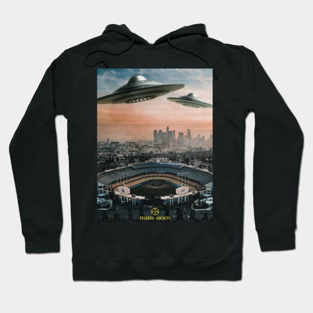 Aliens bleed blue Hoodie by Telesto Society